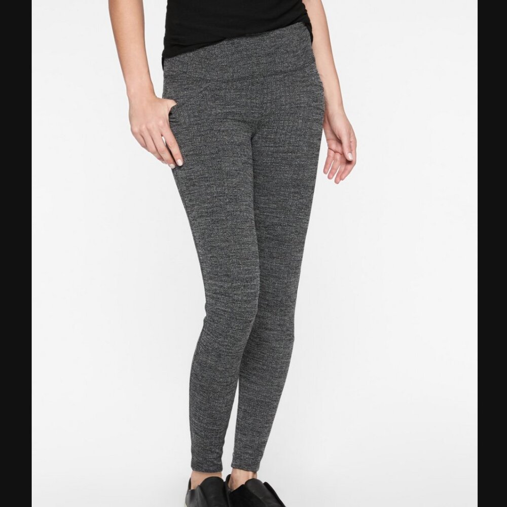 High-Rise Heathered Gray Ponte Leggings